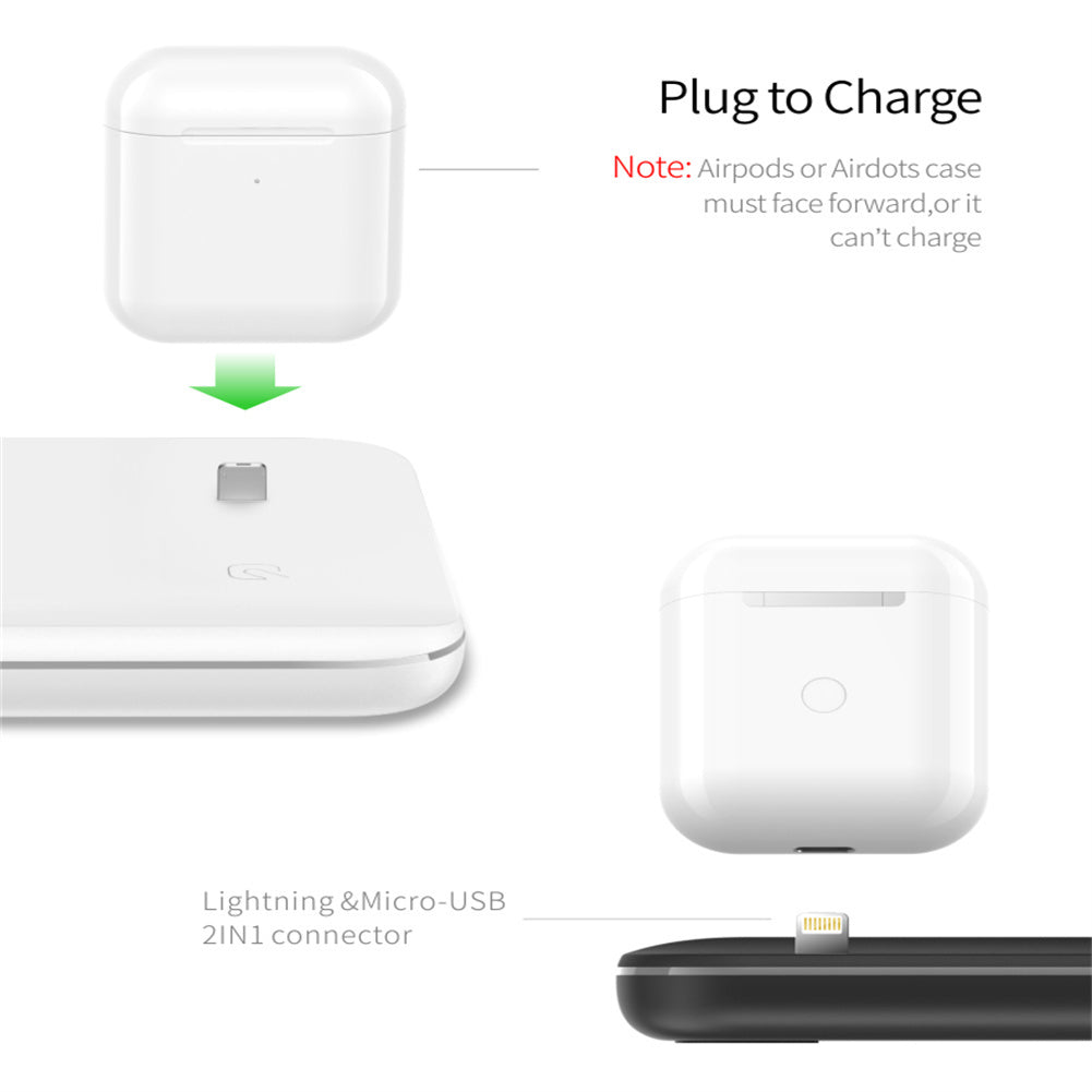 15w Vertical Multi-functional 3-in-1 Wireless Charger Fast Charging Station For Watch Mobile Phone Headset White