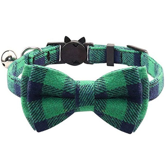 Blue & Green Cat Bow Tie Collar