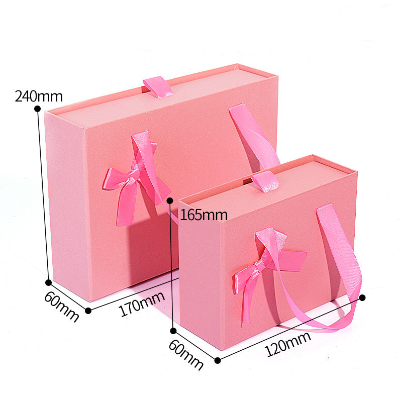 style: 10style, Size: S - Gift Box Knot Wedding Box With Hand Gift Portable Drawer Gift Box Custom Gift Box