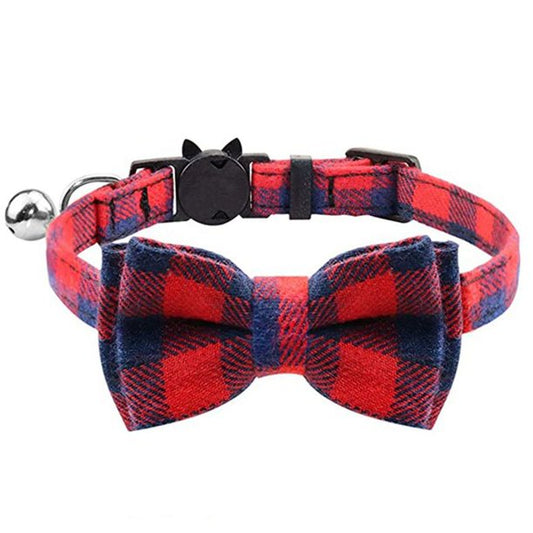Red & Blue Bow Tie Cat Collar