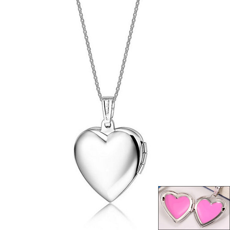 Color: Steel pink - Heart pendant necklace