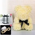 23cm Rose Bear Artificial Flowers With LED Light Gift Box