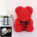 23cm Rose Bear Artificial Flowers With LED Light Gift Box