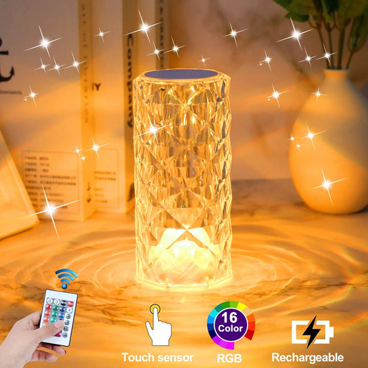 16 Colors Crystal LED Lamp Night Light Touch Lamp Perfect Gift