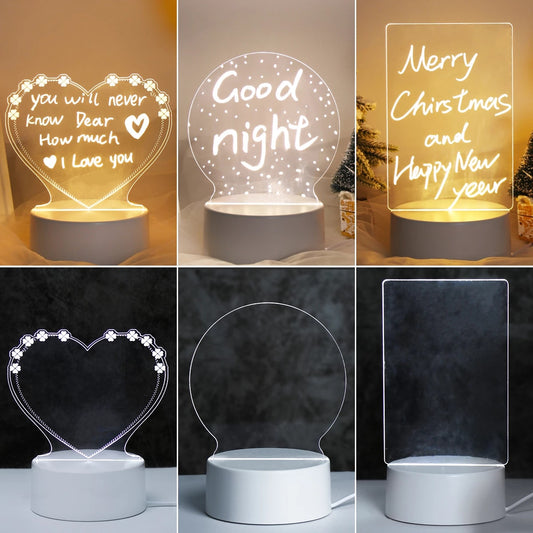 USB LED Creative Note Board for Valentines Day Birthday Christmas Wedding