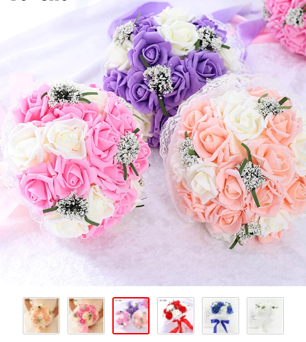 Bridal Wedding Bouquet For Bride or Bridesmaid Artificial Flowers